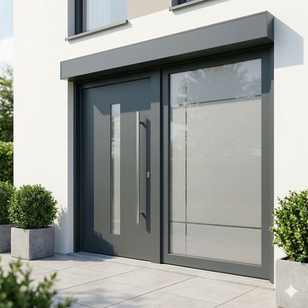 Moderne Haustür nach dem Austausch